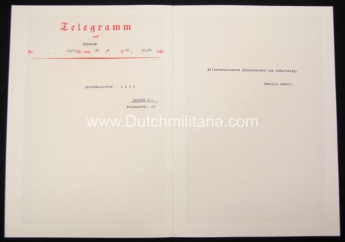Original Rudolf Hess Telegram (1940) - rare