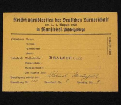 Reichsjugendtreffen der Deutschen Turnerschaft am 3., 4. August 1929 in Wunsiedel Fichtelgebirge