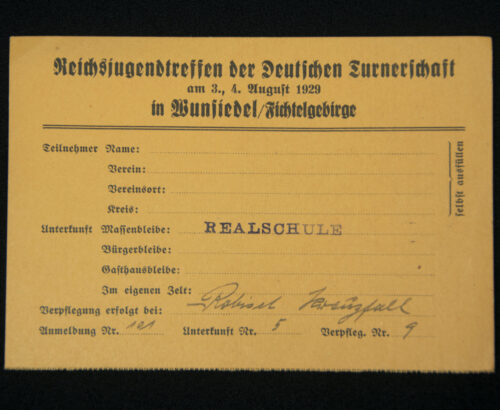 Reichsjugendtreffen der Deutschen Turnerschaft am 3., 4. August 1929 in Wunsiedel Fichtelgebirge