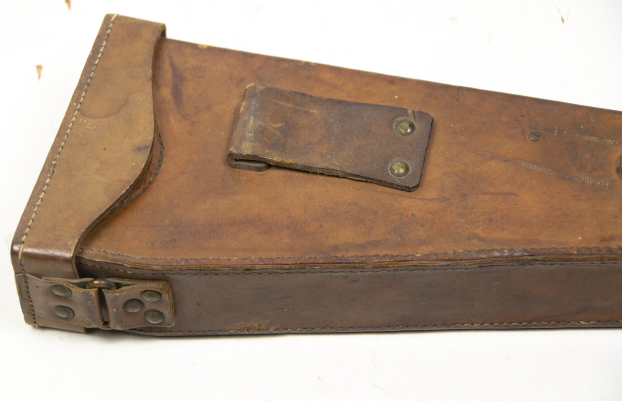 French camouflaged trench periscope complete with leather case - Image 3