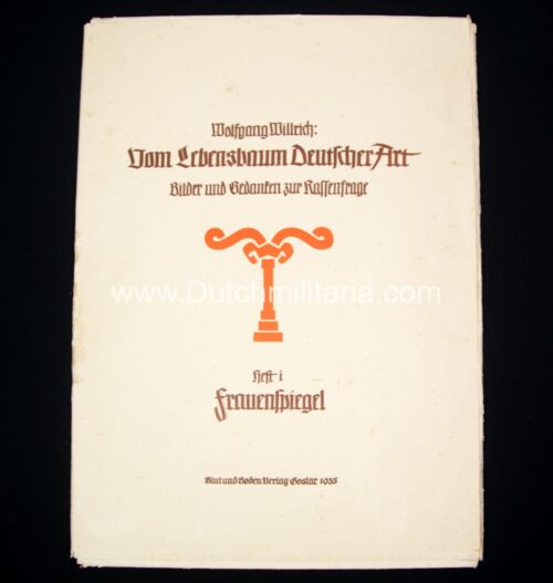 (Art map) Wolfgang Willrich - Vom Lebensbaum Deutscher Art - Bilder und Gedanken zur Rassenfrage - Heft 1 Frauenspiegel (with the rare accompanying booklet) - large size 58x42 centimeters - rare
