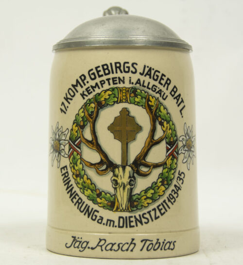 (Beer Stein) 17. Komp. Gebirgsjäger Batl. Kempten i. Allgäu