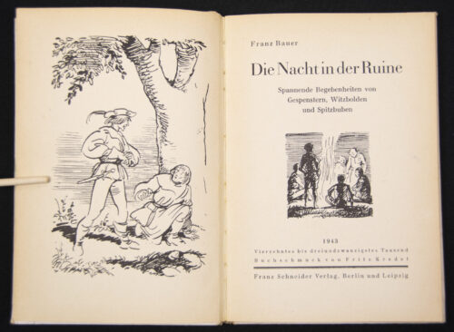 (Book) Hitlerjugend (HJ) Franz Bauer - Die Nacht in der Ruine. Spannende Begebenheiten von Gespenstern, Witzbolden und Spitzbuben (1943)