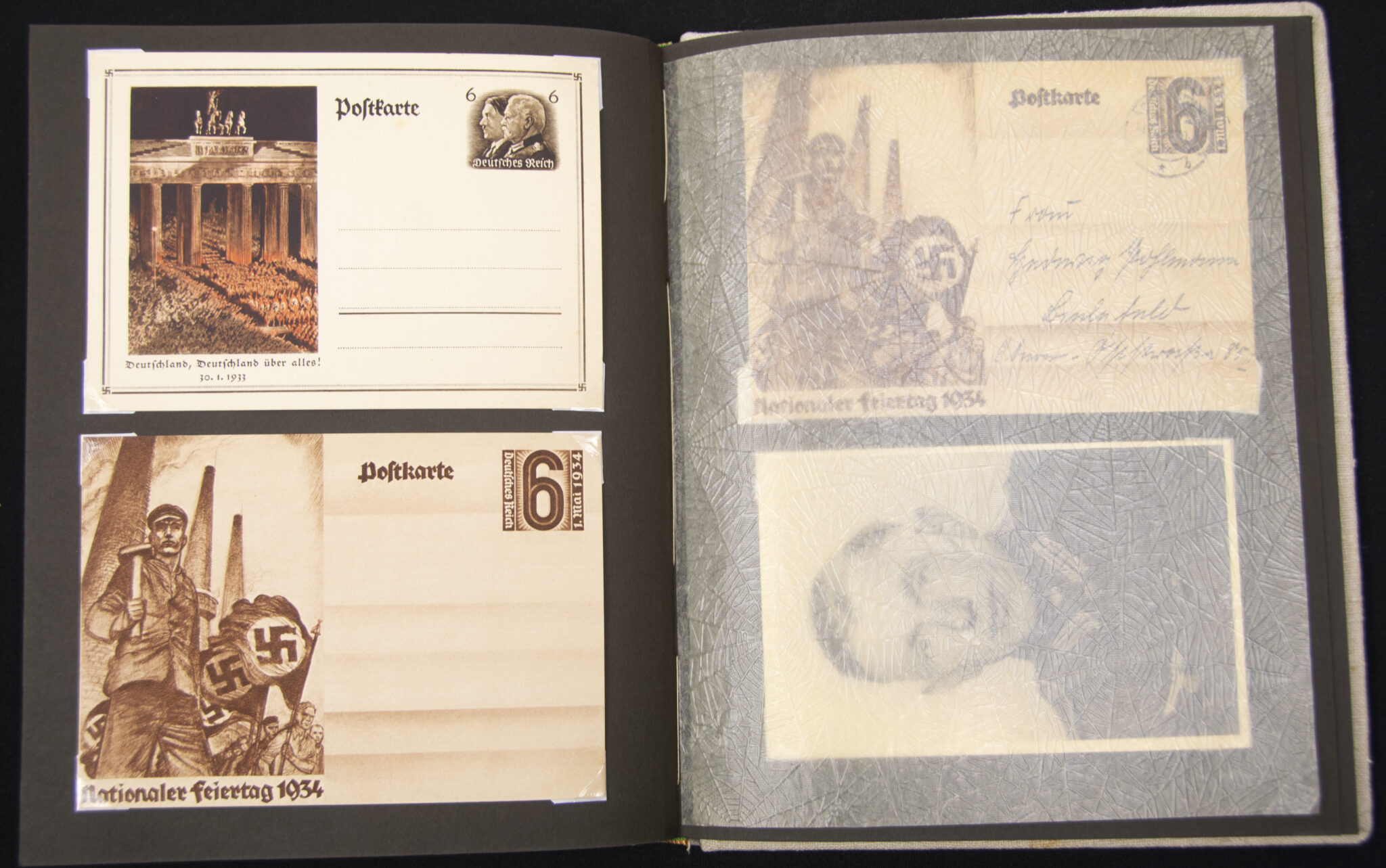 Deutsche Rote Kreuz (DRK) photoalbum with a collection of german postcards + photos + WHW tags, etc - Image 173