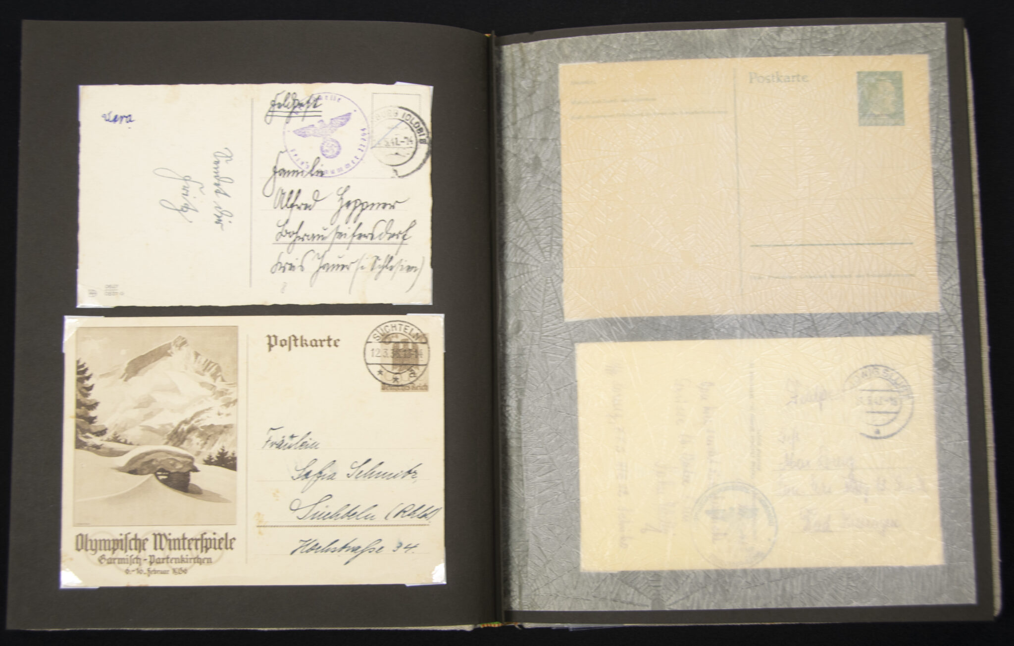 Deutsche Rote Kreuz (DRK) photoalbum with a collection of german postcards + photos + WHW tags, etc - Image 81