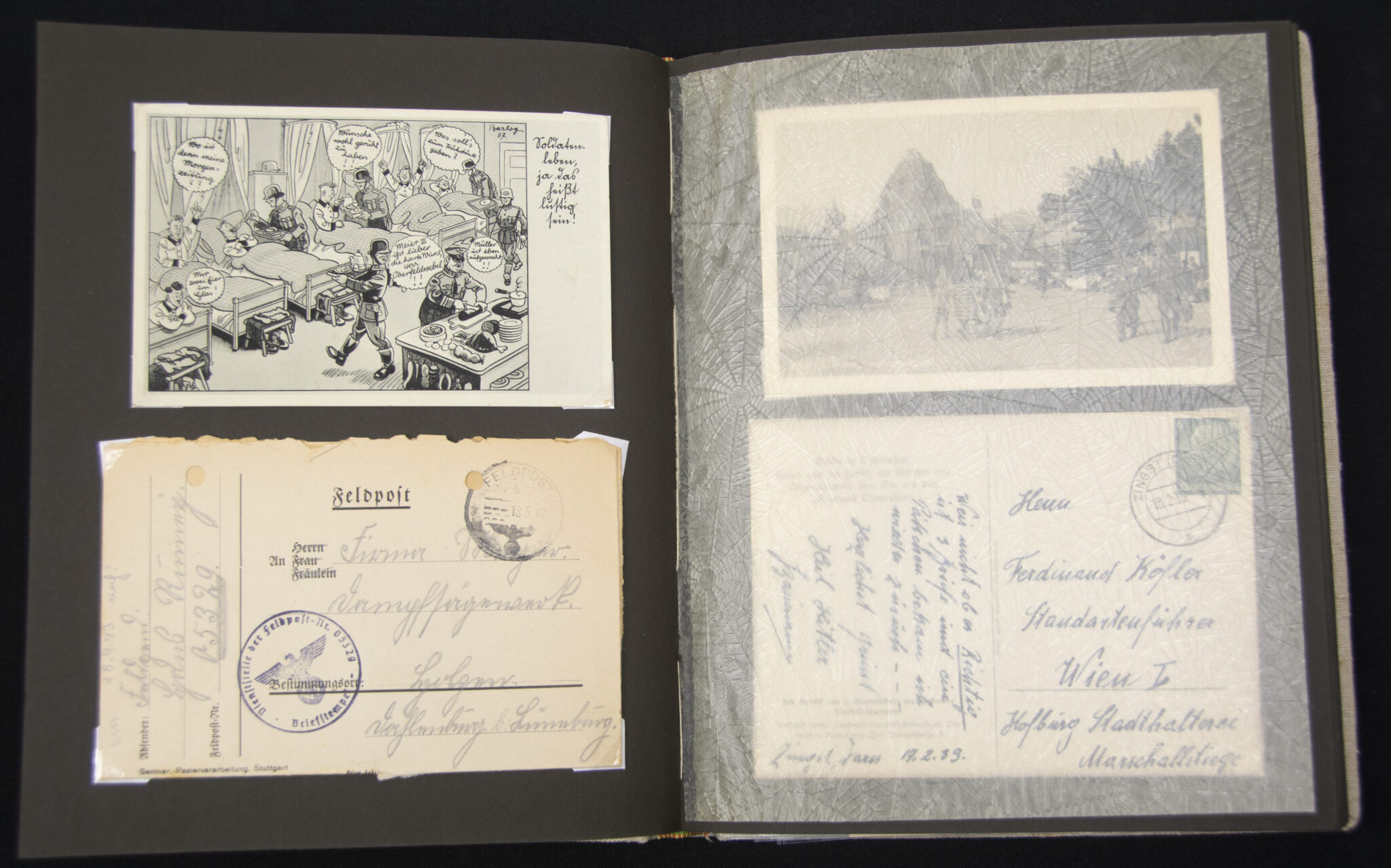 Deutsche Rote Kreuz (DRK) photoalbum with a collection of german postcards + photos + WHW tags, etc - Image 89