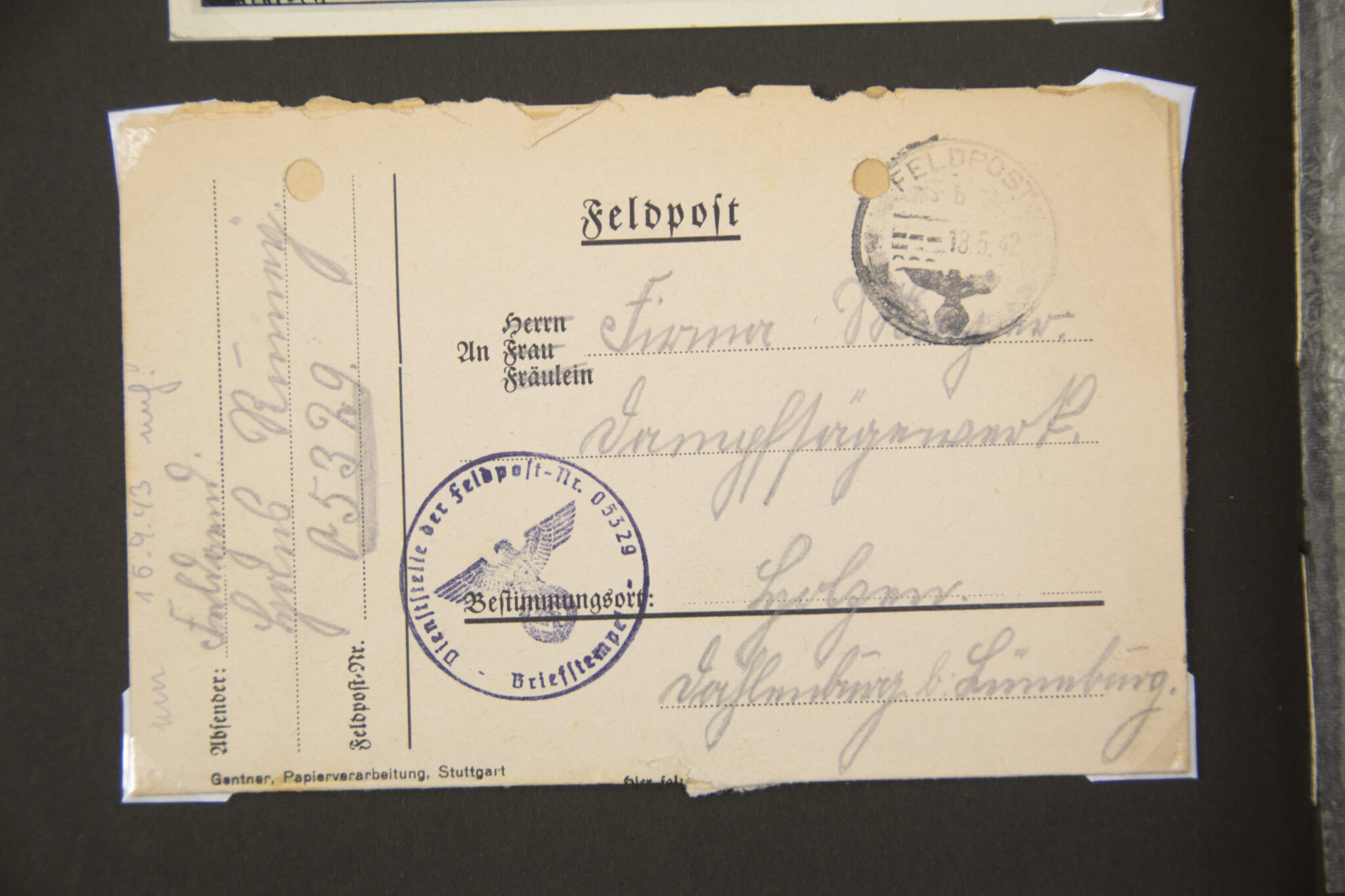 Deutsche Rote Kreuz (DRK) photoalbum with a collection of german postcards + photos + WHW tags, etc - Image 91