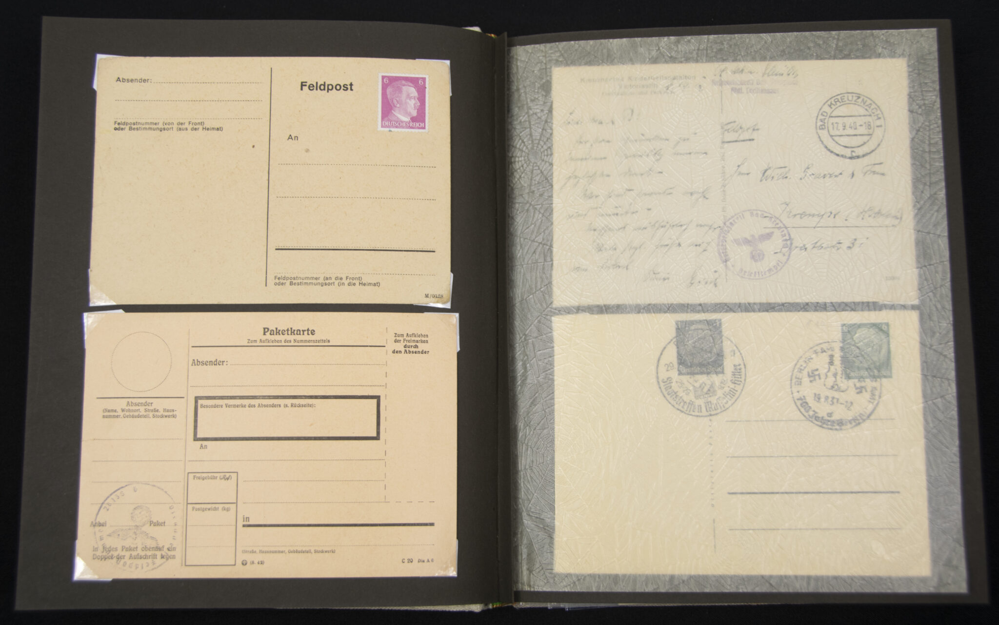 Deutsche Rote Kreuz (DRK) photoalbum with a collection of german postcards + photos + WHW tags, etc - Image 45