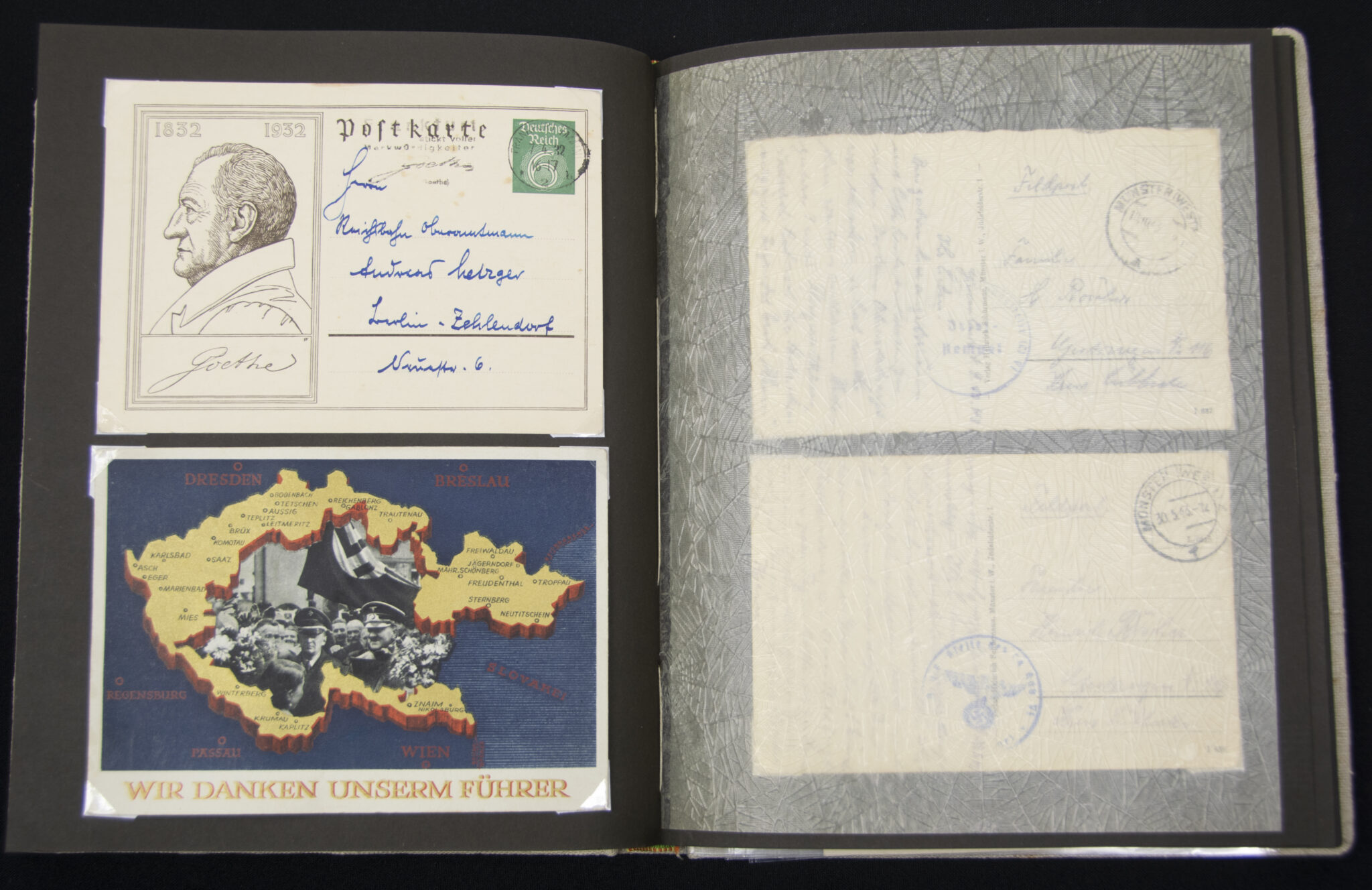 Deutsche Rote Kreuz (DRK) photoalbum with a collection of german postcards + photos + WHW tags, etc - Image 146
