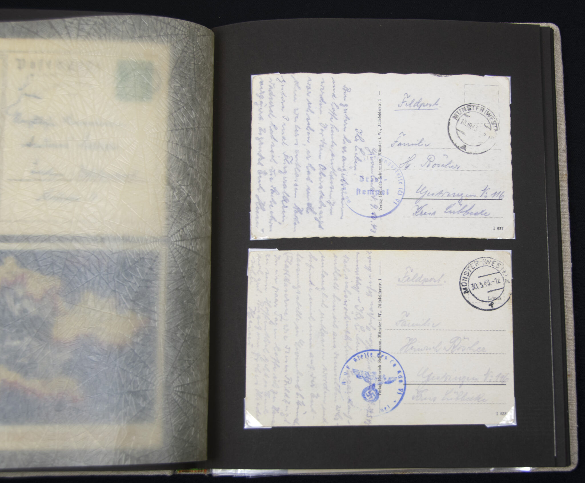 Deutsche Rote Kreuz (DRK) photoalbum with a collection of german postcards + photos + WHW tags, etc - Image 149