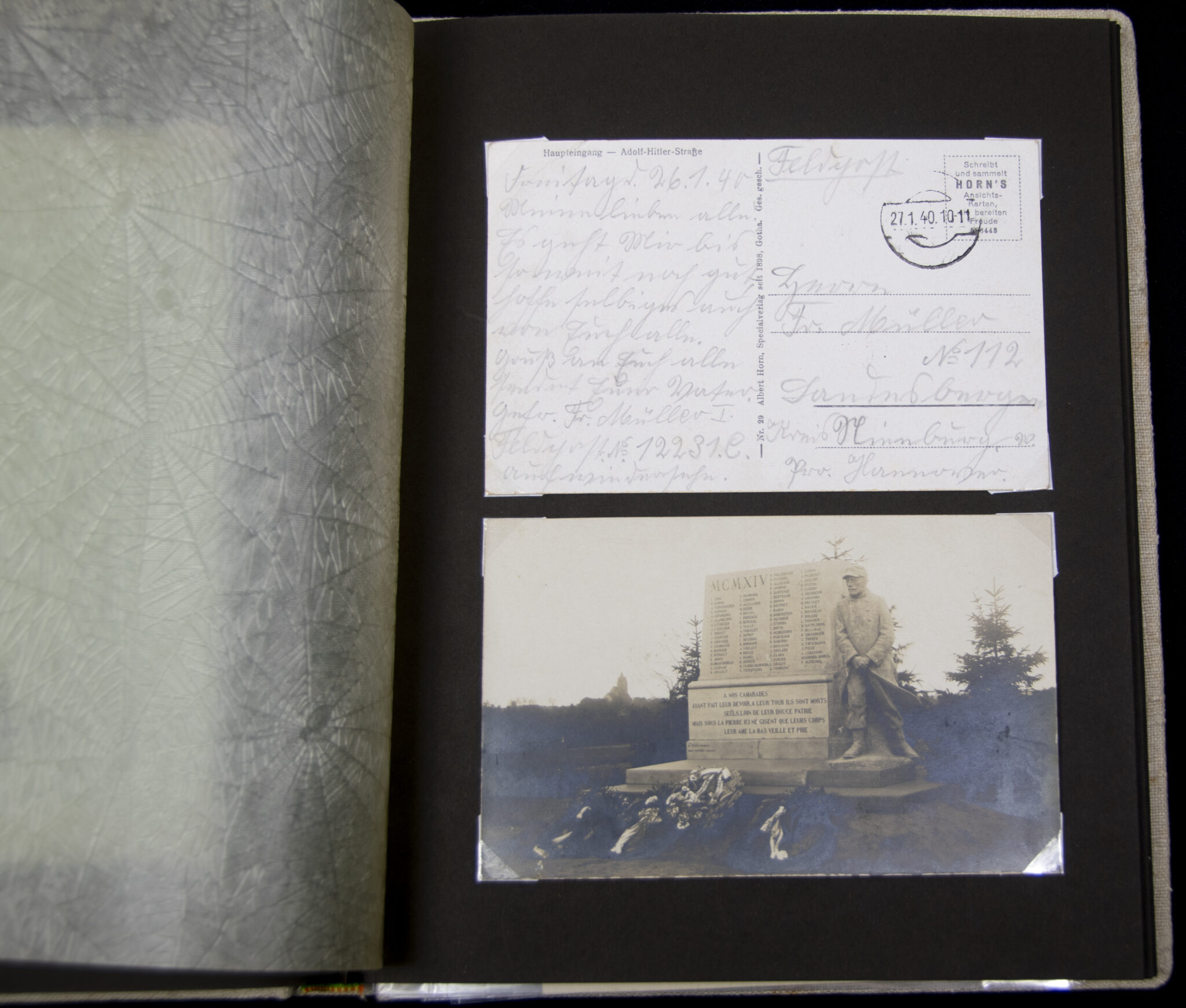 Deutsche Rote Kreuz (DRK) photoalbum with a collection of german postcards + photos + WHW tags, etc - Image 156