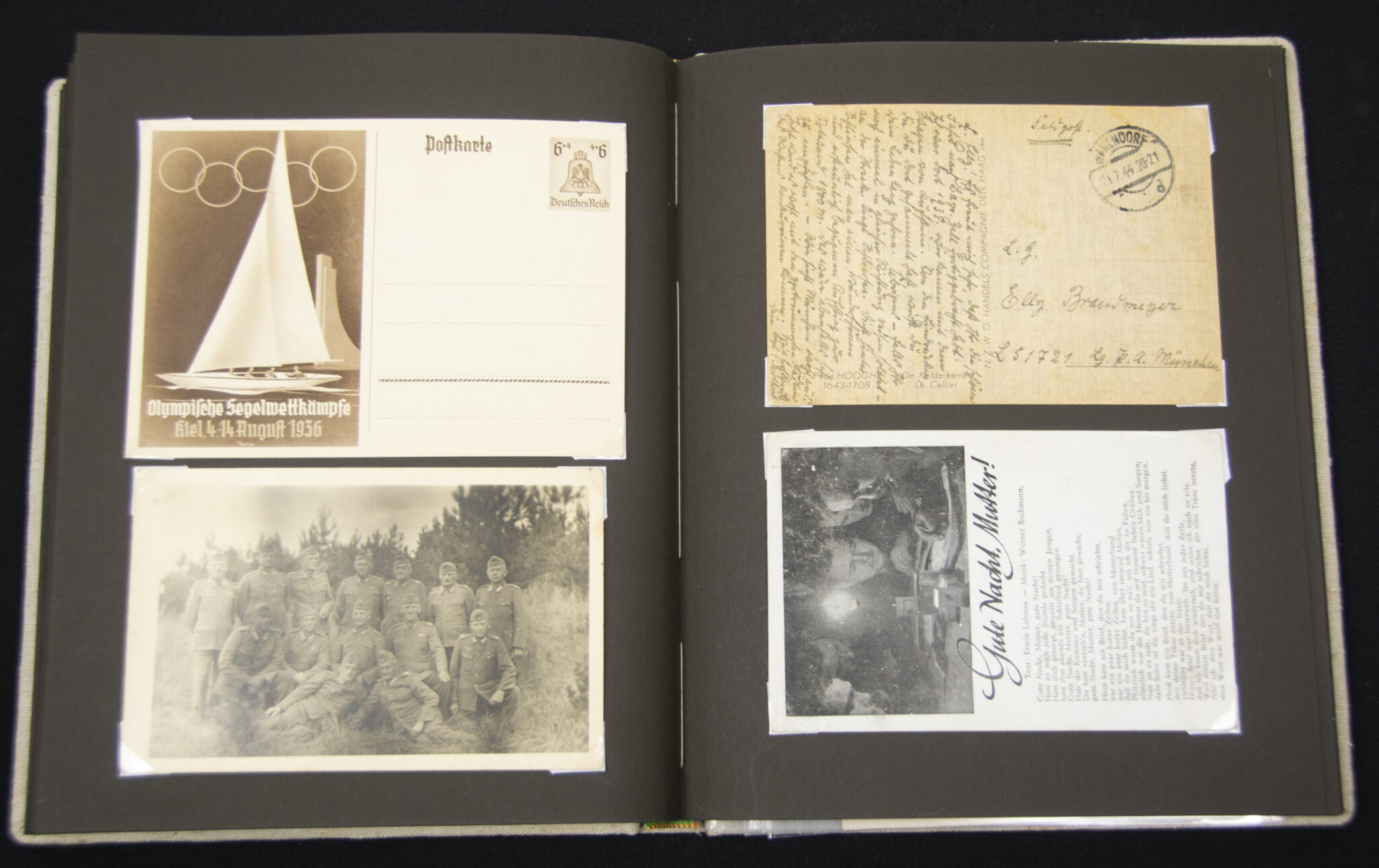 Deutsche Rote Kreuz (DRK) photoalbum with a collection of german postcards + photos + WHW tags, etc - Image 160