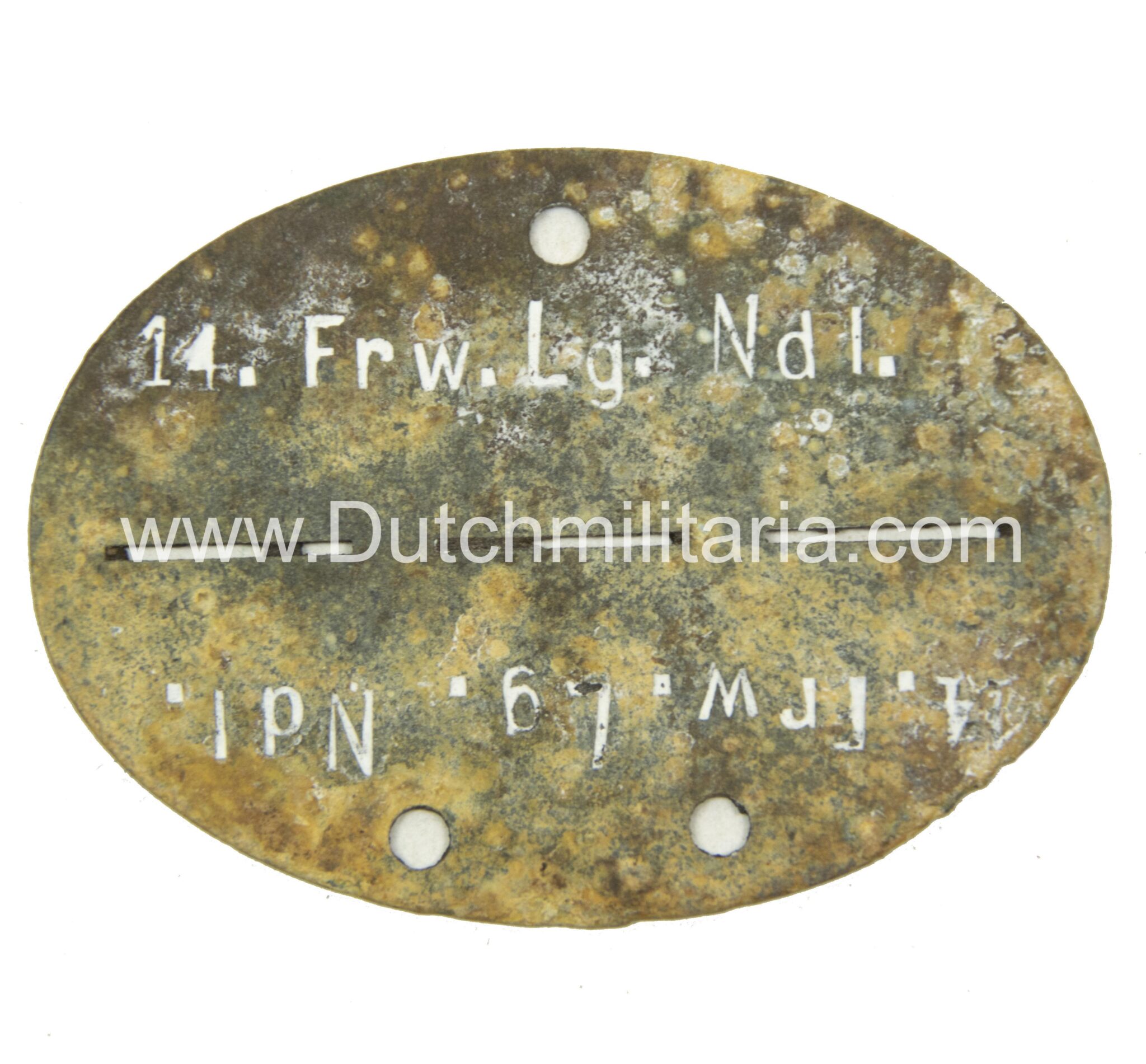 Erkennungsmarke (EKM) Waffen-SS - 14. Frw. Lg. Ndl. - extremely rar