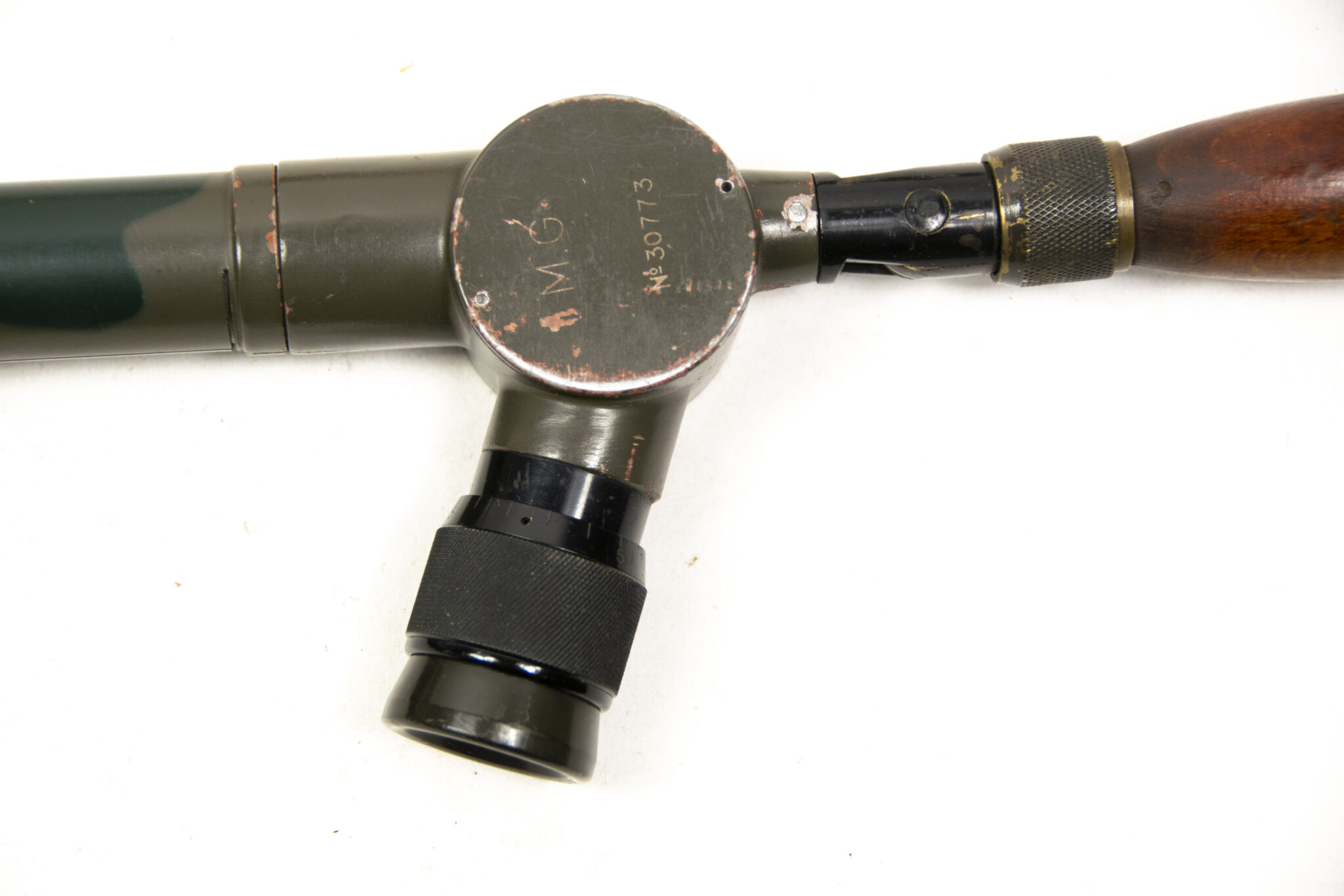 French camouflaged trench periscope complete with leather case - Image 18