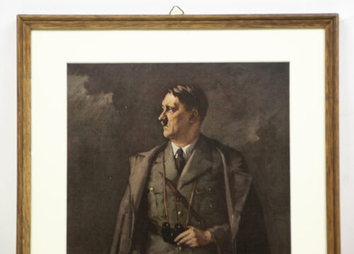 Framed Adolf Hitler art portrait (43x35cm)