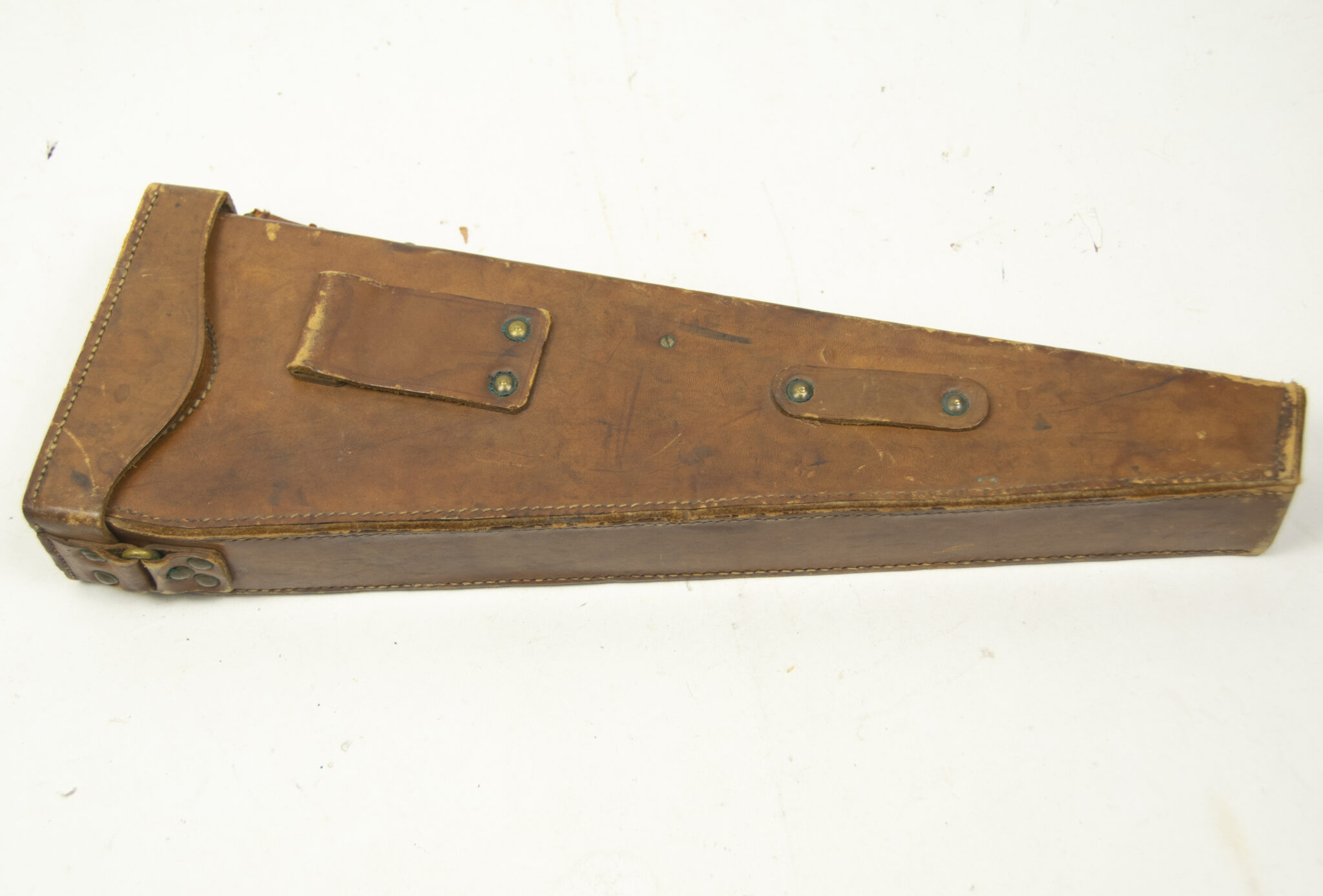 French camouflaged trench periscope complete with leather case - Image 4