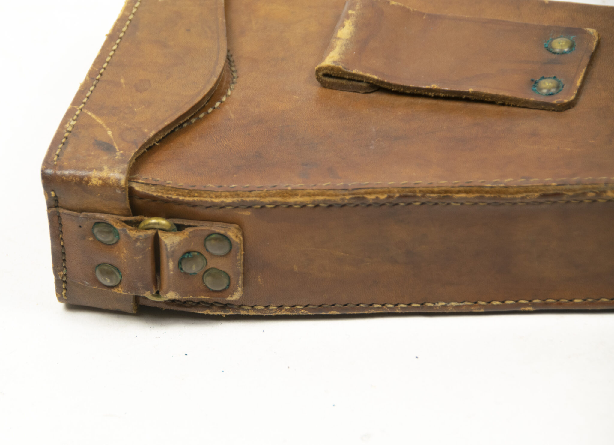 French camouflaged trench periscope complete with leather case - Image 5