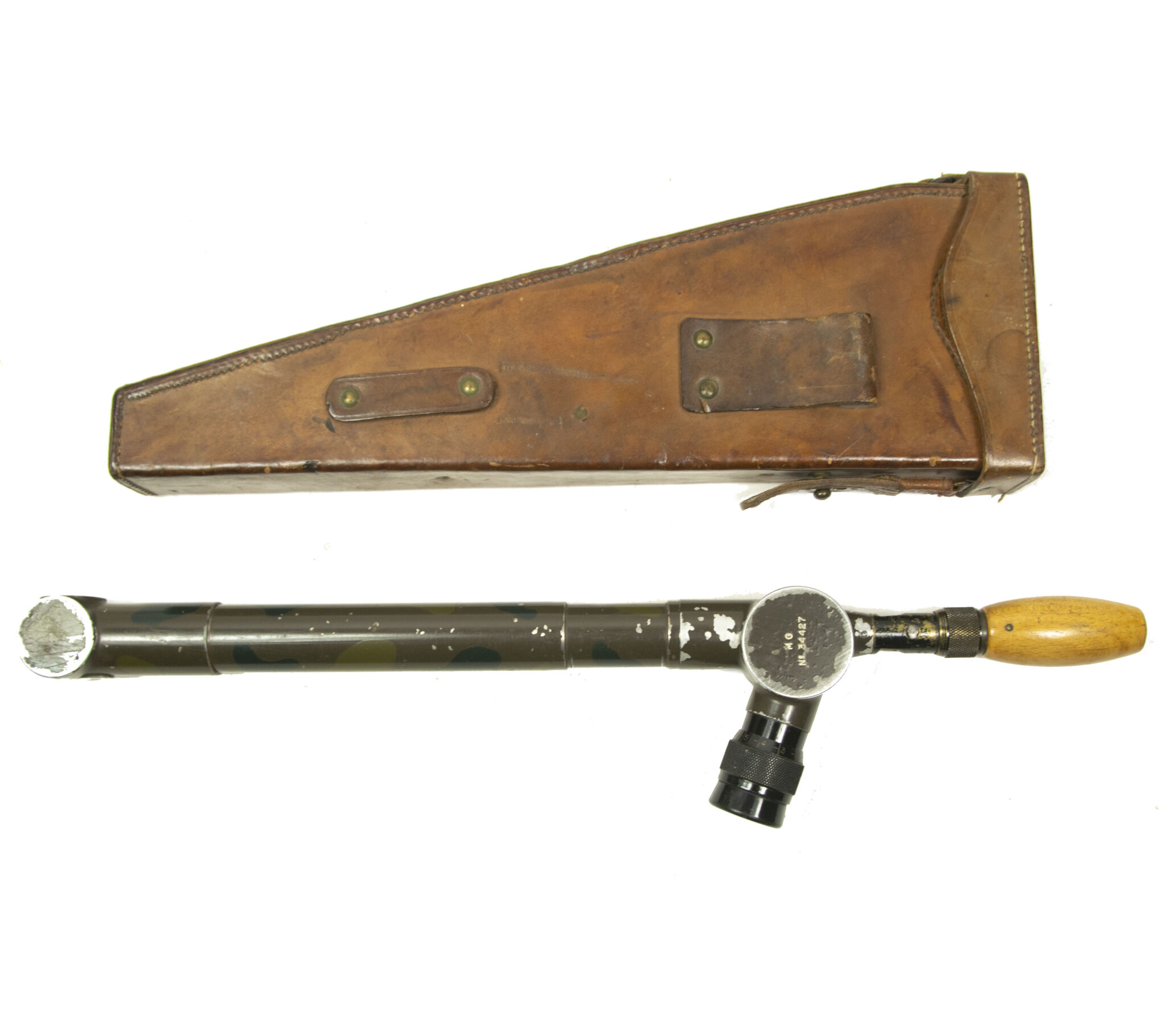 French camouflaged trench periscope complete with leather case