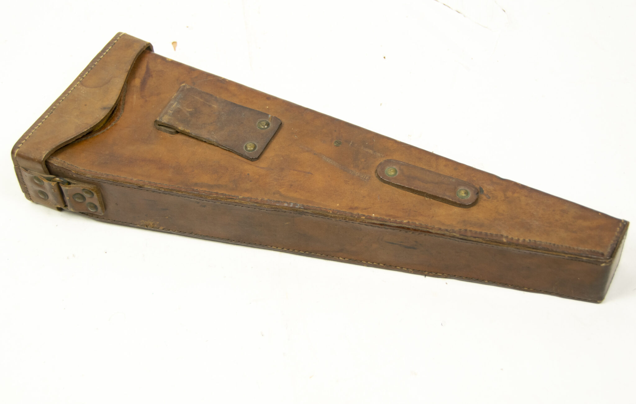 French camouflaged trench periscope complete with leather case - Image 2