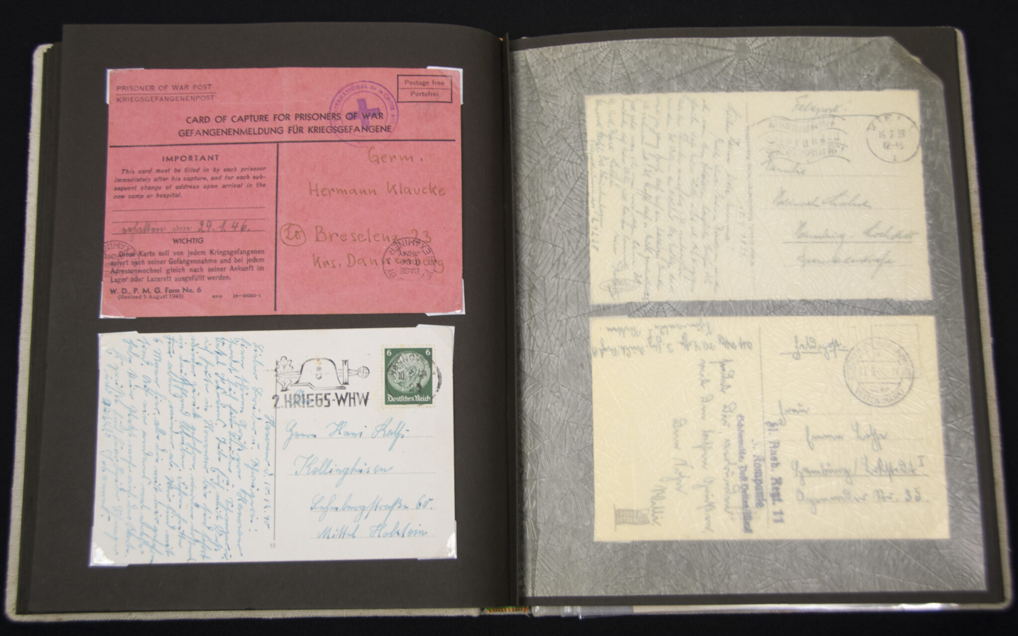 Deutsche Rote Kreuz (DRK) photoalbum with a collection of german postcards + photos + WHW tags, etc - Image 121