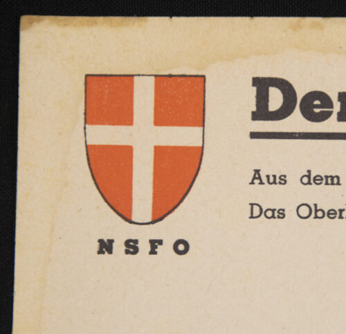 Official Nationalsozialistischer Führungsstab der Wehrmacht (NSFO) writing paper Der Wehrmachtbericht