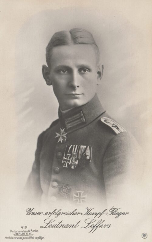 (Postcard) Sanke #417 Unser erfolgreicher Kampf-Flieger Leutnant Leffers