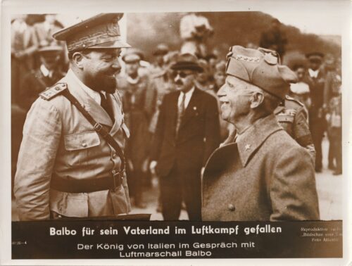 (Pressphoto) Balbo für sein Vaterland im Luftkampf gefallen (24x18cm)