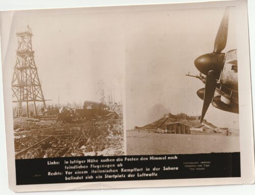 (Pressphoto) Von einem Italienischen Kampffort in der Sahara befindet sich ein Startplatz der Luftwaffe (24x18cm)