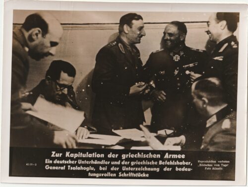(Pressphoto) Zur Kapitulation der Griechischen Armee (24x18cm)