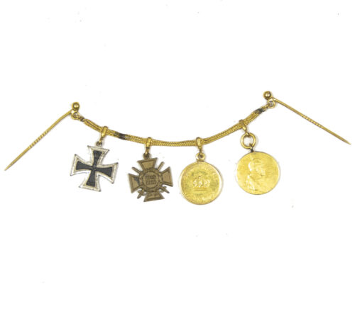 Weimar Period Frackkette with EK2 + Frontkämpfer Ehrenkreuz + Treue Dienst + Zentenarenmedaille