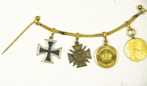 Weimar Period Frackkette with EK2 + Frontkämpfer Ehrenkreuz + Treue Dienst + Zentenarenmedaille