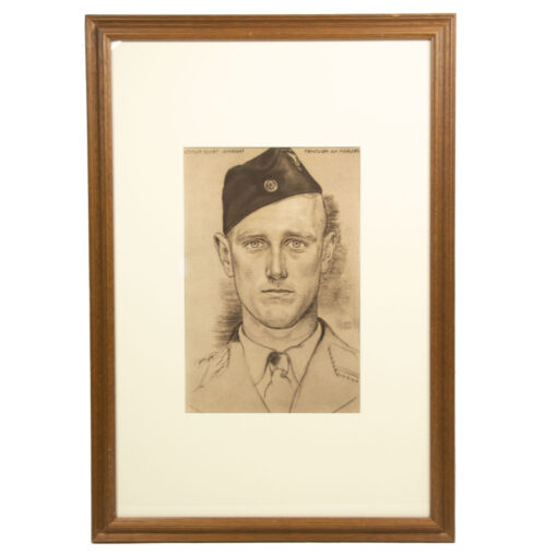 Willrich – Vom Lebensbaum deutscher Art – Bilder und Gedanken zur Rassenfrage – Framed original SS-Sturmmmann portrait drawing – extremely rare