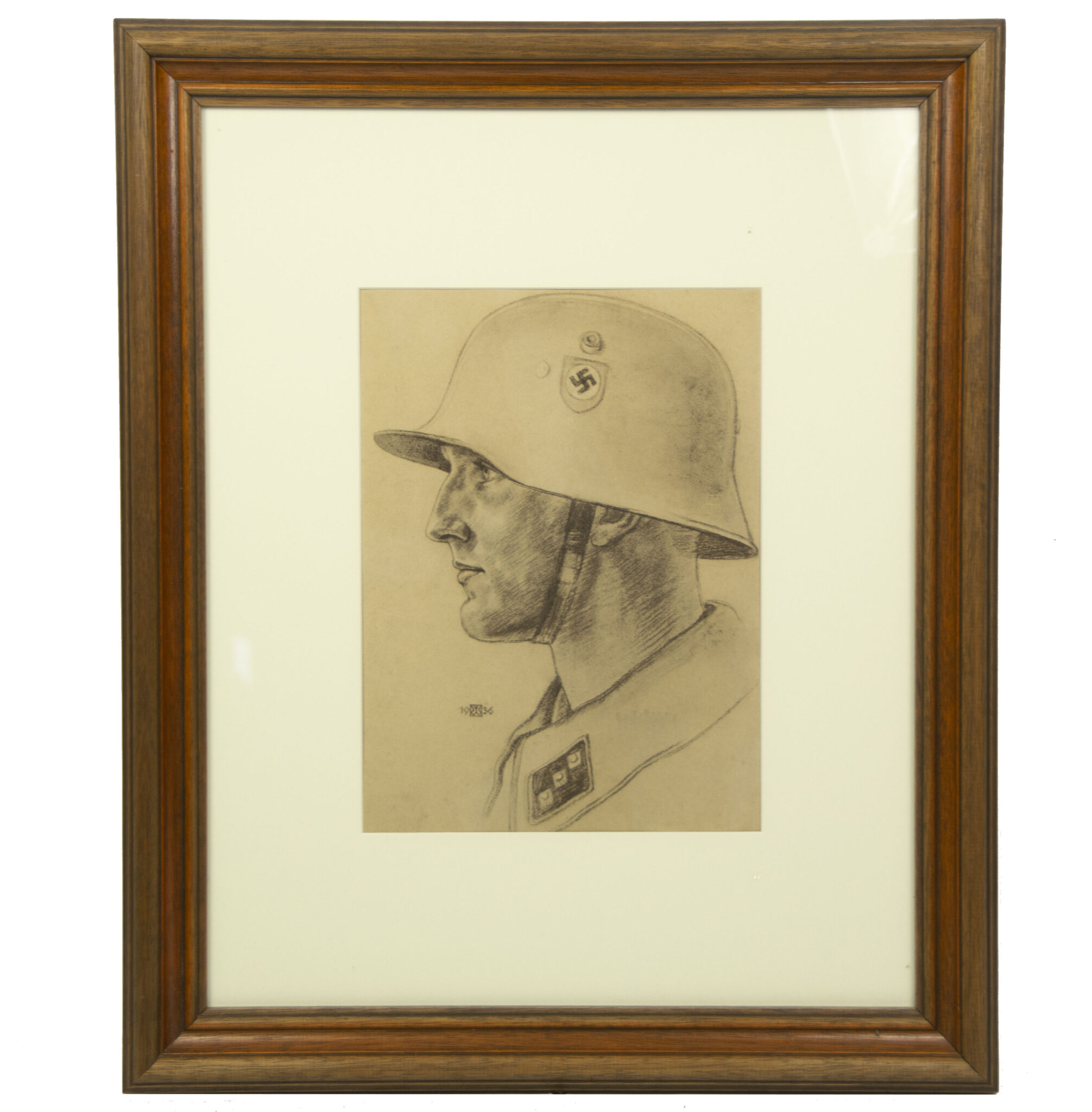 Willrich - Vom Lebensbaum deutscher Art - Bilder und Gedanken zur Rassenfrage - Framed original SS-Untersturmführer portrait - extremely rare