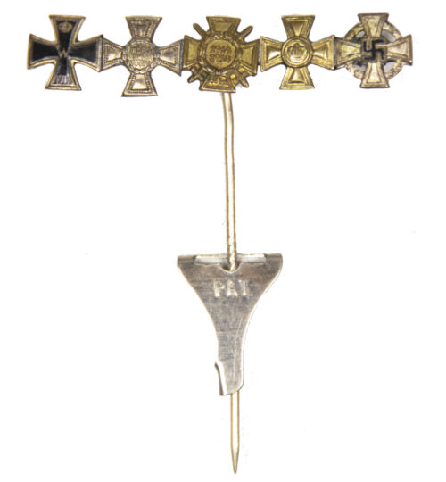 World War 2 German Miniaturenadel medal5 place stickpin With Treue Dienst 25 Jahre kreuz