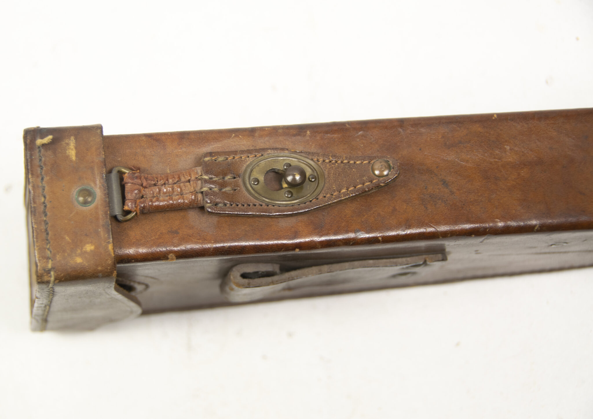 French camouflaged trench periscope complete with leather case - Image 5