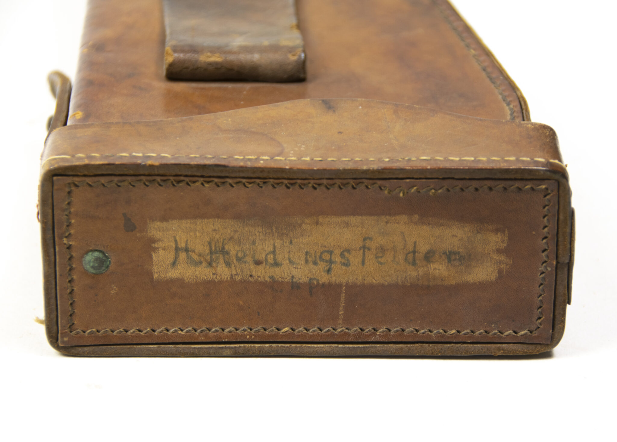 French camouflaged trench periscope complete with leather case - Image 7