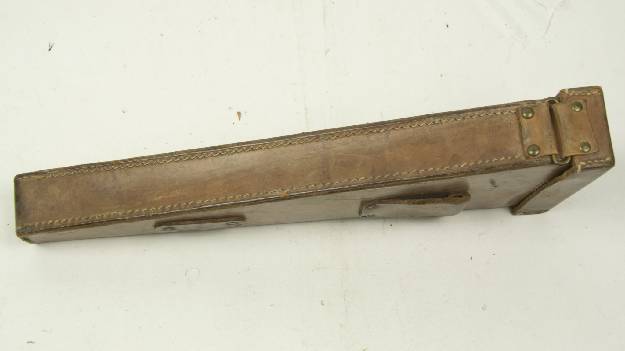 French camouflaged trench periscope complete with leather case - Image 9