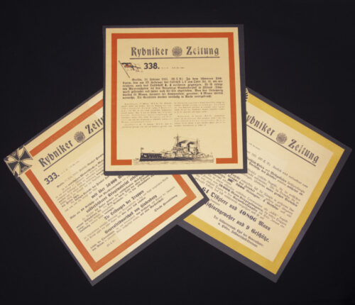 (Mini Announcementposters WWI) - Rybnycker Zeitung 3x