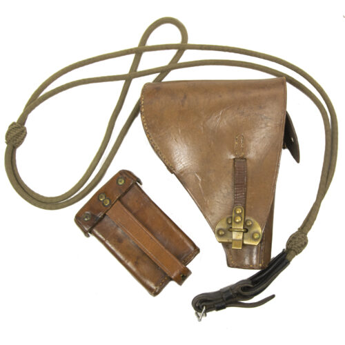 Nederlands leger voor 1940 - FN holster + Pistoolkoord + Magazijntasje - RARE