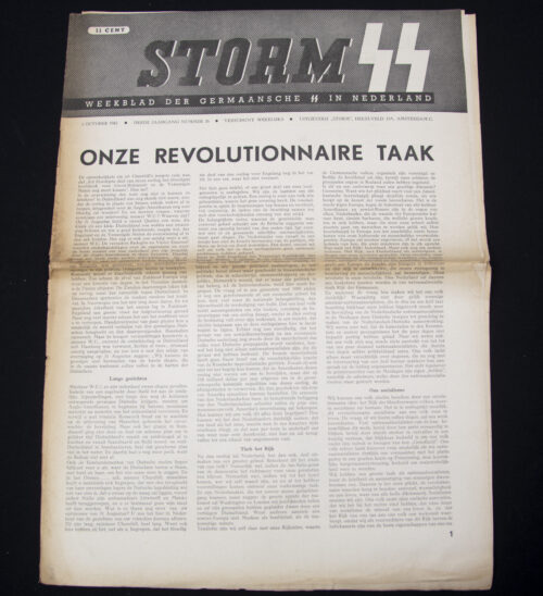 (Newspaper) Storm SS – Derde Jrg. Nr. 26 – 1 October 1943