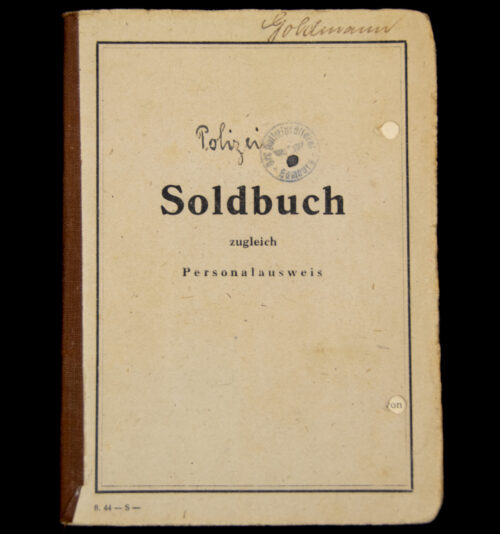 (Soldbuch) Polizei Hamburg Oberwachter der Schützpolizei d. Res.