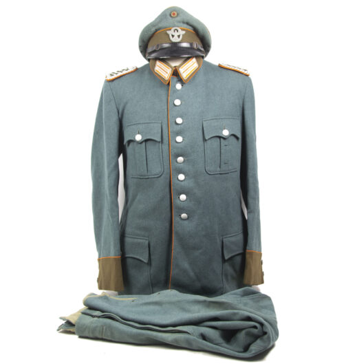 WWII German Feldgendarmerie police uniform with Dienstrock + breeches + visor cap